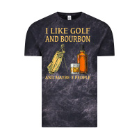Cloud Black i like golf and bourbon and maybe 3 people t shirt Vintage Tee - linhVisuals