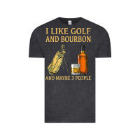 Vintage Black i like golf and bourbon and maybe 3 people t shirt Vintage Tee - linhVisuals