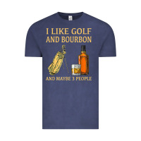 Vintage Denim i like golf and bourbon and maybe 3 people t shirt Vintage Tee - linhVisuals