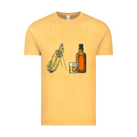 Vintage Mustard i like golf and bourbon and maybe 3 people t shirt Vintage Tee - linhVisuals