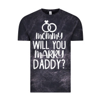 Cloud Black kids mommy will you marry my daddy funny marriage proposal t shirt Vintage Tee - linhVisuals