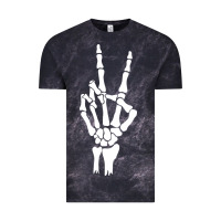Cloud Black skeleton peace Vintage Tee - linhVisuals