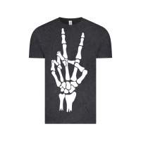 Vintage Black skeleton peace Vintage Tee - linhVisuals