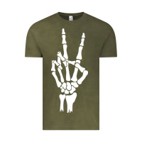 Vintage Olive skeleton peace Vintage Tee - linhVisuals