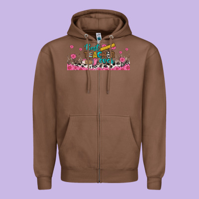 Best Teacher Ever Libbey Glass Zipper Hoodie Designed By Bundleandbundleshop