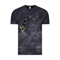 Cloud Black bird hummingbird dandelion flowers shirt for women men t shirt Vintage Tee - linhVisuals