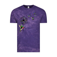 Cloud Purple bird hummingbird dandelion flowers shirt for women men t shirt Vintage Tee - linhVisuals