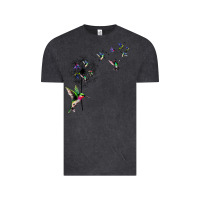 Vintage Black bird hummingbird dandelion flowers shirt for women men t shirt Vintage Tee - linhVisuals