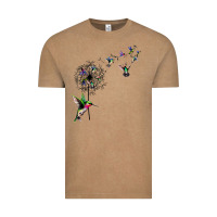 Vintage Coffee bird hummingbird dandelion flowers shirt for women men t shirt Vintage Tee - linhVisuals