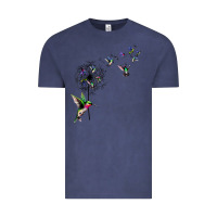 Vintage Denim bird hummingbird dandelion flowers shirt for women men t shirt Vintage Tee - linhVisuals
