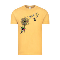 Vintage Mustard bird hummingbird dandelion flowers shirt for women men t shirt Vintage Tee - linhVisuals