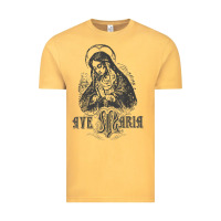 Vintage Mustard ave maria schubert latin mass blessed mother hail mary lady t shirt Vintage Tee - linhVisuals