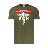 Vintage Olive emergency department nursing er registered nurse rn caduceus raglan ba Vintage Tee - linhVisuals