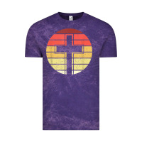 Cloud Purple jesus cross retro style vintage t shirt Vintage Tee - linhVisuals