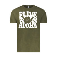 Vintage Olive vintage live aloha state hawaiian islands shaka hawaii maui pullover h Vintage Tee - linhVisuals