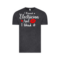Vintage Black i kissed an electrician and i liked it for girlfriend wife pullover ho Vintage Tee - linhVisuals