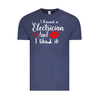 Vintage Denim i kissed an electrician and i liked it for girlfriend wife pullover ho Vintage Tee - linhVisuals