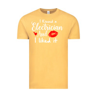 Vintage Mustard i kissed an electrician and i liked it for girlfriend wife pullover ho Vintage Tee - linhVisuals