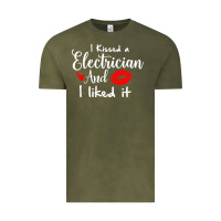 Vintage Olive i kissed an electrician and i liked it for girlfriend wife pullover ho Vintage Tee - linhVisuals