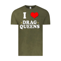 Vintage Olive i love drag queens  i heart drag queens t shirt Vintage Tee - linhVisuals