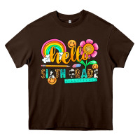 Chocolate Brown hello sixth grade Heavy Core Tee - NancyCooperArtShop