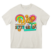 Cream hello sixth grade Heavy Core Tee - NancyCooperArtShop