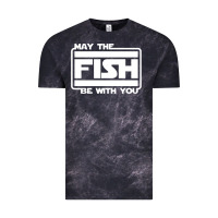 Cloud Black May The Fish Be With You Fishing3 Vintage Tee - linhVisuals
