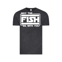 Vintage Black May The Fish Be With You Fishing3 Vintage Tee - linhVisuals