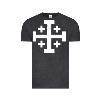 Vintage Black crusader cross of jerusalem Vintage Tee - linhVisuals