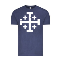 Vintage Denim crusader cross of jerusalem Vintage Tee - linhVisuals