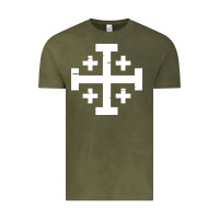 Vintage Olive crusader cross of jerusalem Vintage Tee - linhVisuals