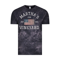 Cloud Black martha's vineyard massachusetts american flag usa vintage pullover hoo Vintage Tee - linhVisuals