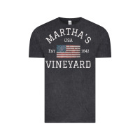 Vintage Black martha's vineyard massachusetts american flag usa vintage pullover hoo Vintage Tee - linhVisuals