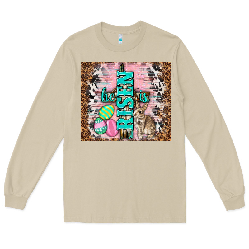 Western He Is Risen With Rabbit Long Sleeve Tee by TumblerDesignByShophia | Teevron