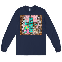 Navy western he is risen with rabbit Long Sleeve Tee - TumblerDesignByShophia