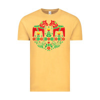 Vintage Mustard swedish dala horse folk art t shirt Vintage Tee - linhVisuals