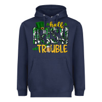 Navy Half Irish All Trouble Heavyweight Hoodie - CowhideDigitalArt