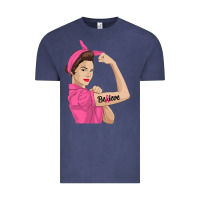 Vintage Denim believe cancer awareness women gift Vintage Tee - linhVisuals