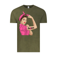 Vintage Olive believe cancer awareness women gift Vintage Tee - linhVisuals