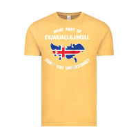 Vintage Mustard what part of eyjafjallajökull don't you understand raglan baseball te Vintage Tee - linhVisuals