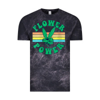 Cloud Black womens flower power 420 thc pot weed medical marijuana funny weed v ne Vintage Tee - linhVisuals