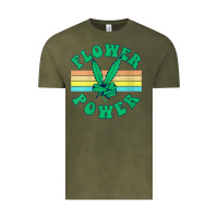 Vintage Olive womens flower power 420 thc pot weed medical marijuana funny weed v ne Vintage Tee - linhVisuals
