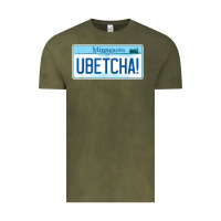 Vintage Olive ubetcha (you betcha) minnesota license plate t shirt Vintage Tee - linhVisuals