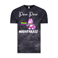 Cloud Black womens pew madafakas funny fantasy unicorn with rainbow gun   white v Vintage Tee - linhVisuals