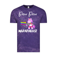 Cloud Purple womens pew madafakas funny fantasy unicorn with rainbow gun   white v Vintage Tee - linhVisuals