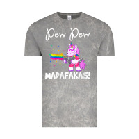 Cloud Rock womens pew madafakas funny fantasy unicorn with rainbow gun   white v Vintage Tee - linhVisuals
