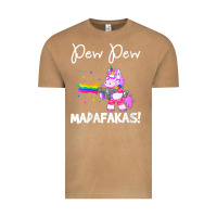 Vintage Camel womens pew madafakas funny fantasy unicorn with rainbow gun   white v Vintage Tee - linhVisuals