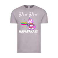 Vintage Zinc womens pew madafakas funny fantasy unicorn with rainbow gun   white v Vintage Tee - linhVisuals