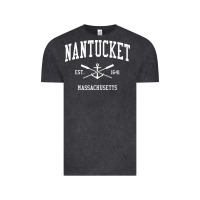 Vintage Black nantucket ma vintage crossed oars & boat anchor sports pullover hoodie Vintage Tee - linhVisuals