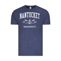 Vintage Denim nantucket ma vintage crossed oars & boat anchor sports pullover hoodie Vintage Tee - linhVisuals
